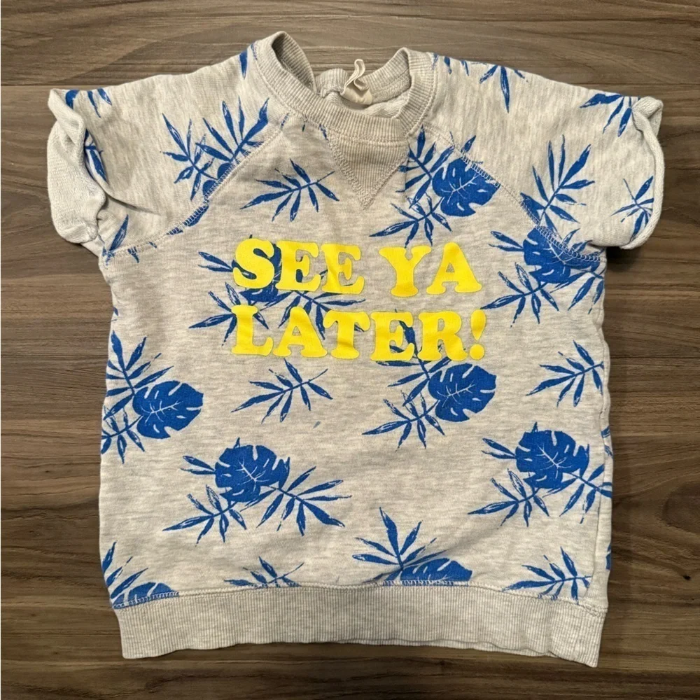 H&M Kids Blue and Yellow Tropical Tee size 2T Boys